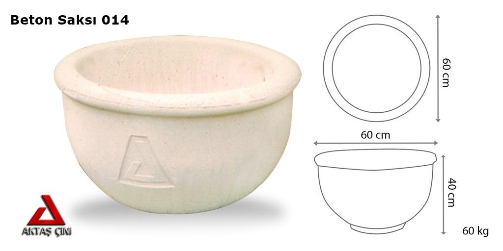 Beton Saksı 014 - 60x60x40 cm (60 kg)