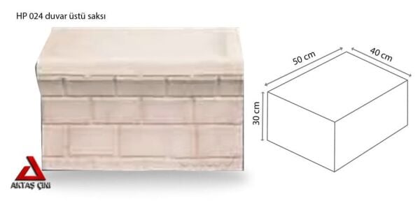 Duvar Üstü Saksı 50x40x30