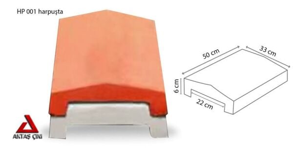 Geçmeli Beton Harpuşta 50x33*6 cm