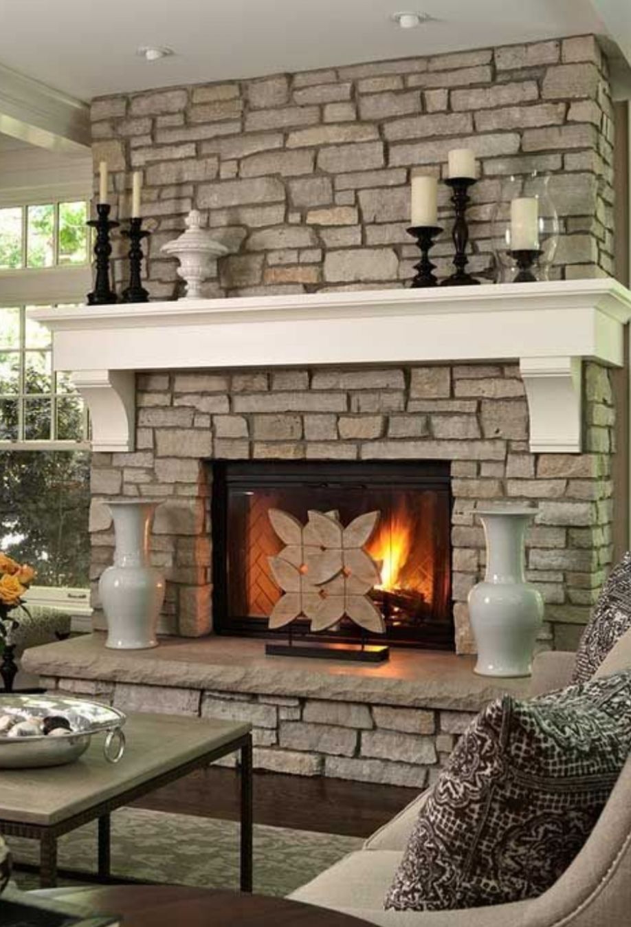 Rustik Taş Şömine - El İşçiliği Doğal Taş Şömine Modeli