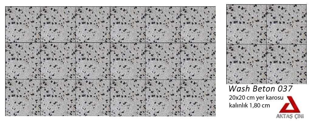 Wash Beton Yoğun Beyaz Az Siyah 40x40