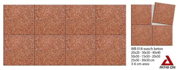 Wash Beton ince kırmızı irmik