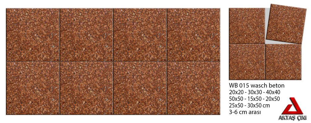 40x40 Wash Beton Kırmızı Mozaik Zemin Kaplama Karoları