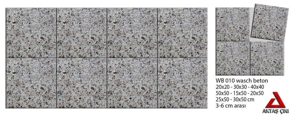 40x40 Wash Beton Terrazo Dış Mekan Zemin Karosu
