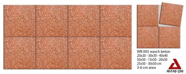 Wash Beton Kırmızı İrmikli