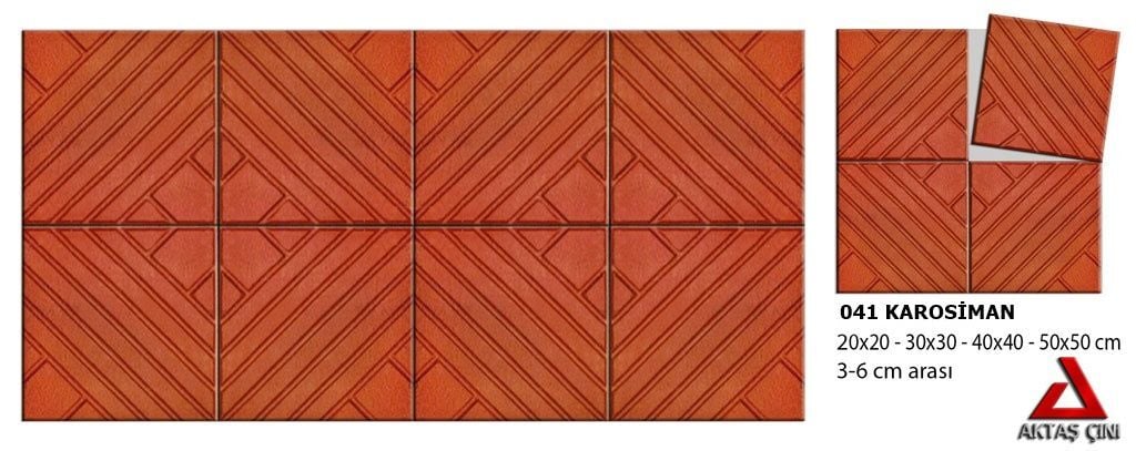 041 Karo Siman Geometrik Desenli Bahçe Karo Taşı