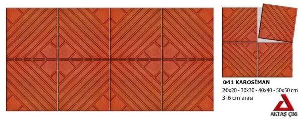 041 Karo Siman Geometrik Desenli Bahçe Karo Taşı
