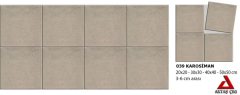Gri 40x40x4 CM Faserit Bahçe Karo Taşı