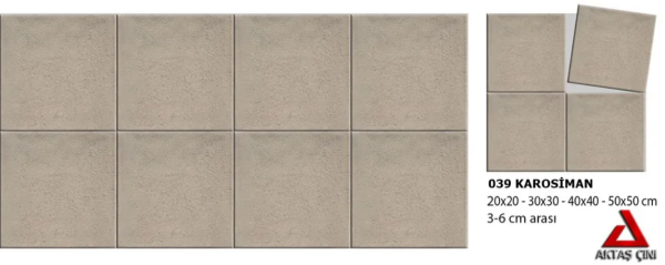 Gri 40x40x4 CM Faserit Bahçe Karo Taşı