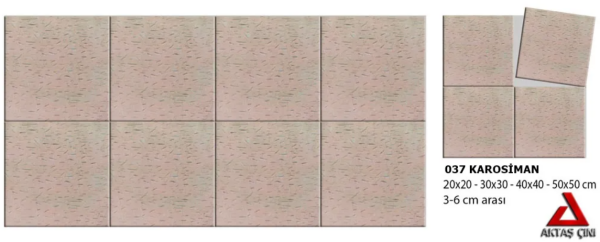 Gri 40x40x4 CM Faserit Bahçe Karo Taşı