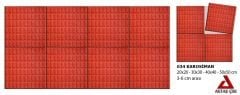 Aktaş Çini 30x30 Kırmızı Kibrit Kutusu Desenli Bahçe Karo Taşı (3 cm)