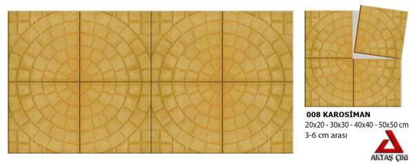Doğal Daire Desenli Beton Karo
