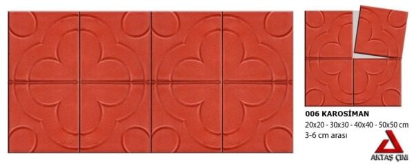 Papatya Desenli Kırmızı Karo