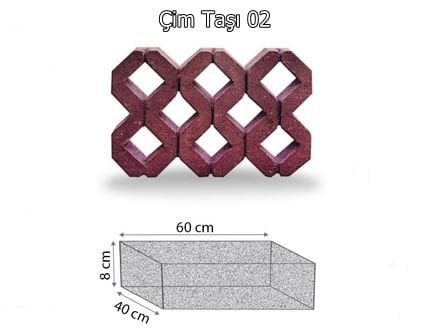 Çim Taşı 60x40*8 Makine