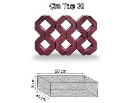 Çim Taşı 60x40*8 Makine