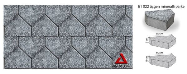 Üçgen Parke - AKTAŞ Çini BT 022 Mineralli Zemin Taşı
