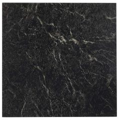Achim STSQP70220 Sterling Kare Parke Kendinden Yapışkanlı Yer Karosu, 30,48 cm x 30,48 cm Beyaz Damarlı Mermer ile Siyah - 20 Tiles