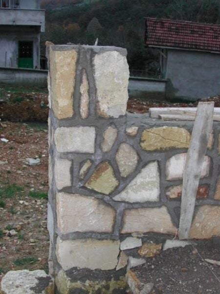 Moloz Kandıra Taşı ile Duvar Kolonu Yapımı