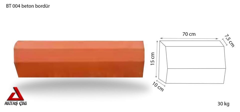 7x10x40 Kırmızı Limonluk Bordür