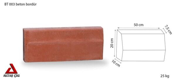 Kırmızı Mini Bordür (6x15x40 cm)