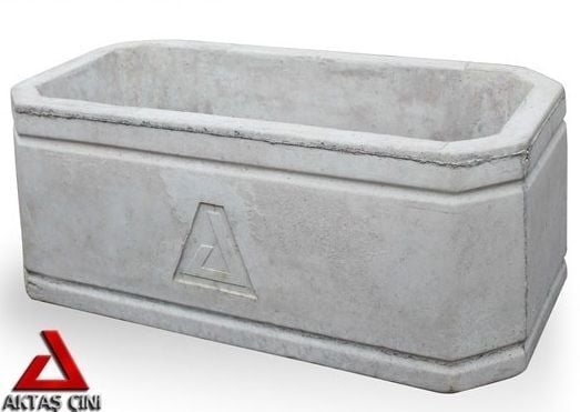 Saksı 09 80x40 | Modern Beton Saksı | Peyzaj Saksı Modeli