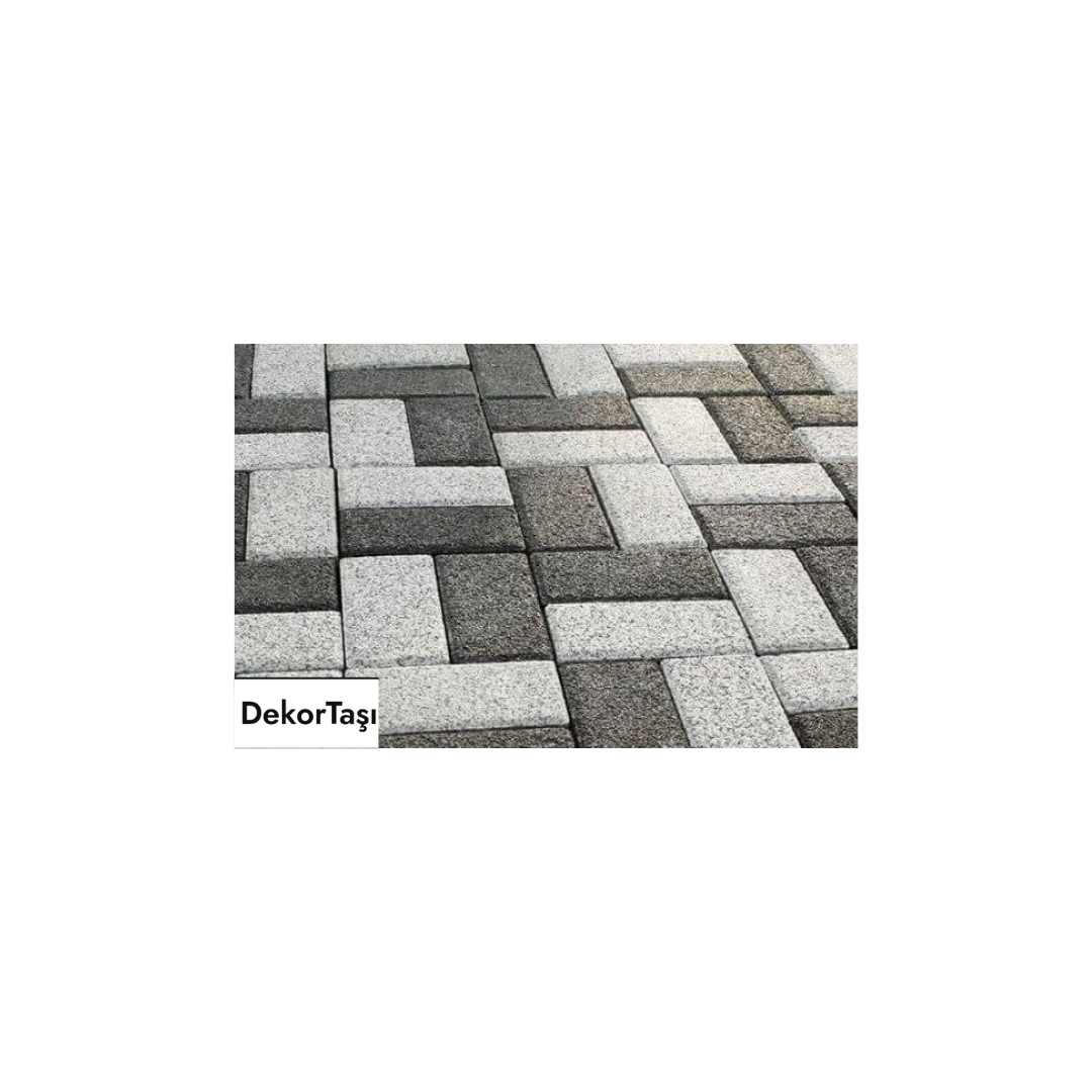 Beton Kilit Taşı - DekorTaşı | Çok Renkli Dikdörtgen Parke
