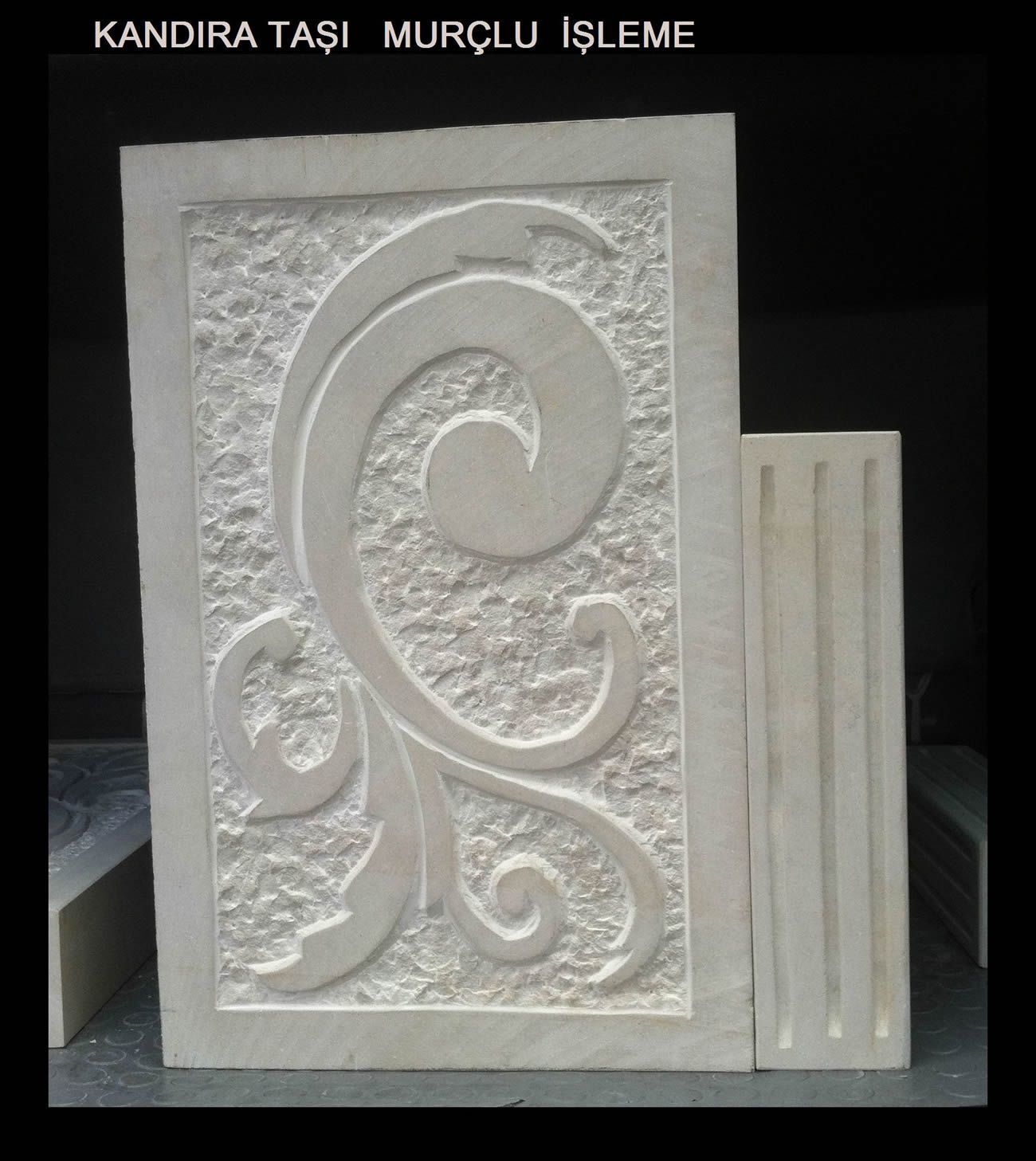 beyaz kum taşı el işi rölyef
