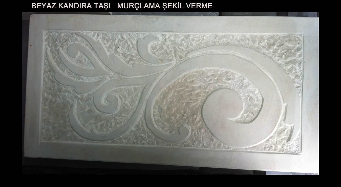 beyaz kum taşı el işi rölyef