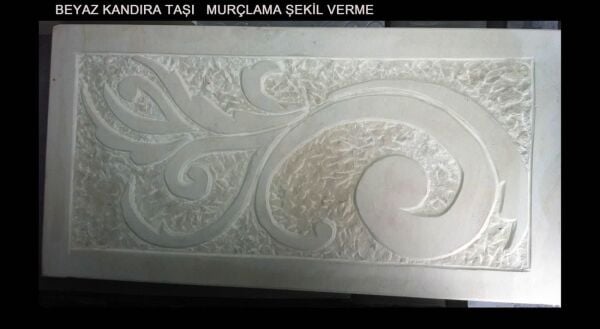 beyaz kum taşı el işi rölyef