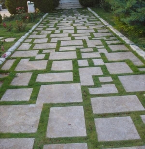 kandıra taşı kaplama çim derzli pattern