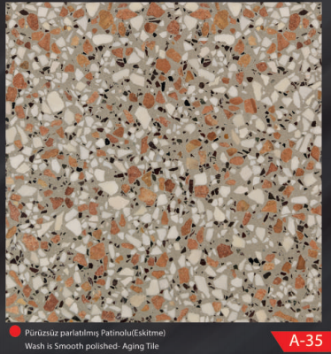Terrazo Karo Pürüzsüz parlatılmış Patinolu(Eskitme) A-35