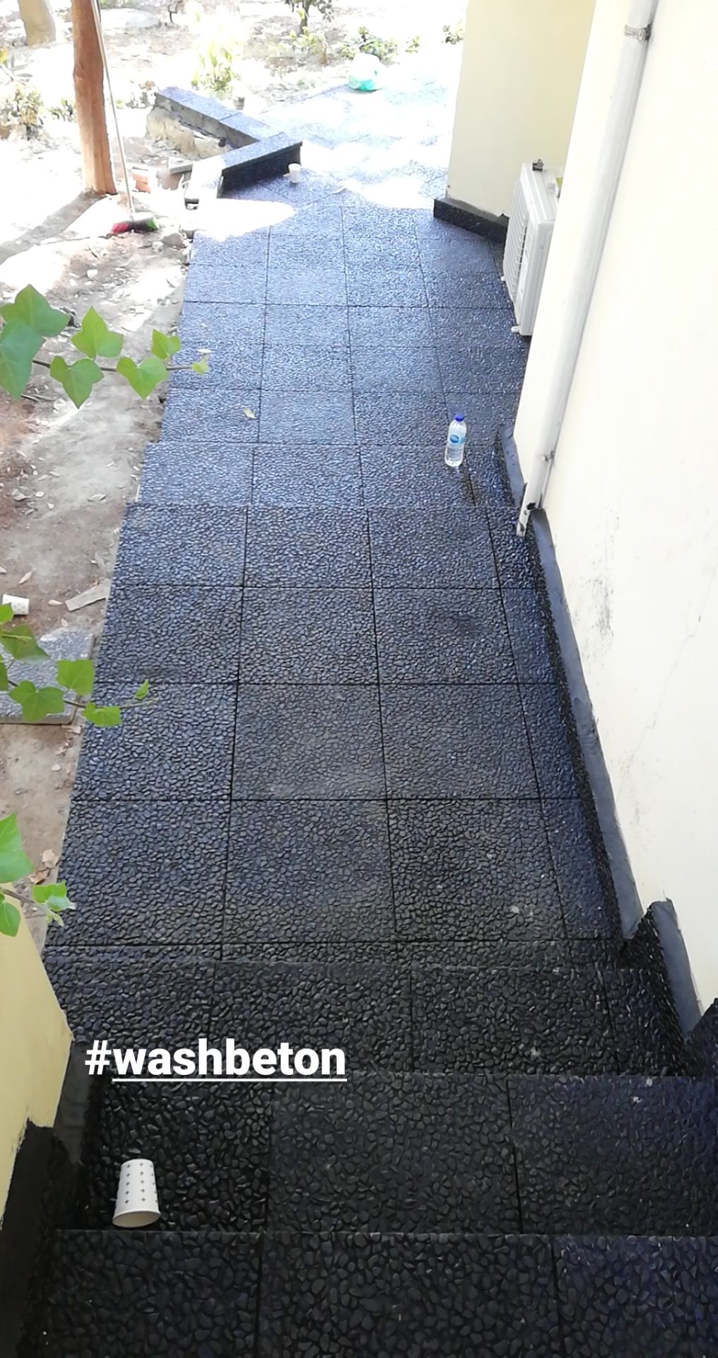 Wash beton siyah bazalt  cilalı