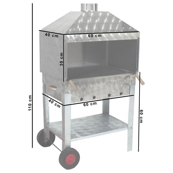 MTH-124 Davlumbazlı Bacalı Maltız Izgaralı Mangal (2 Tekerlekli): Lezzetli Mangalların Sırrı!