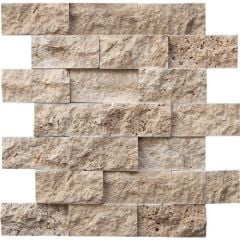 Doğal Dekor Dekoratif 5X10CM Denizli Traverten Patlatma Doğal Taş Duvar Kaplama