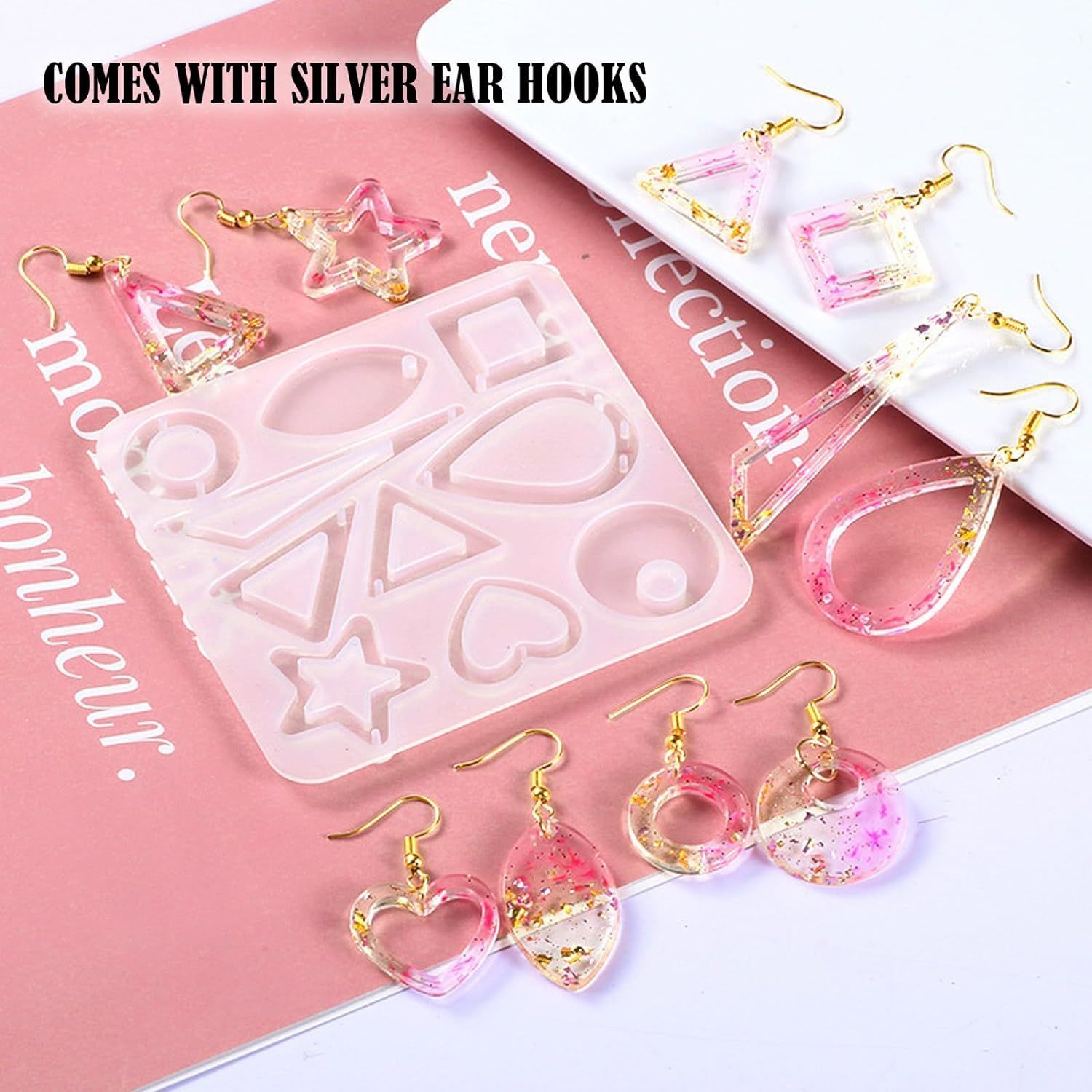 DKDDSSS 4'lü Epoksi Reçine Küpe Yapım Seti - Kendin Tasarla, Şıklığını Yansıt!