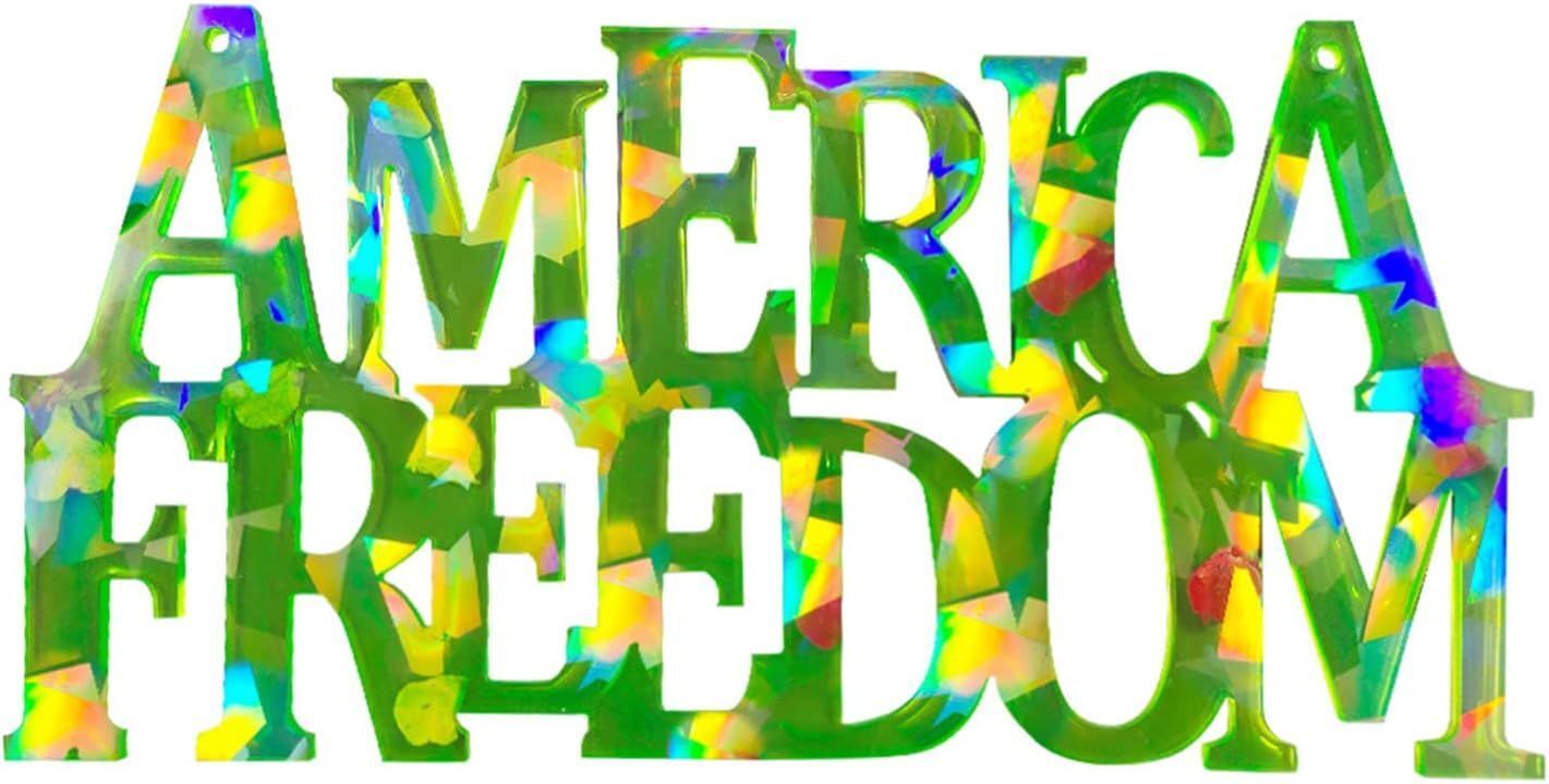 ''America Freedom'' Holografik Epoksi Reçine Kolye Kalıbı - Vatansever Takılar için!