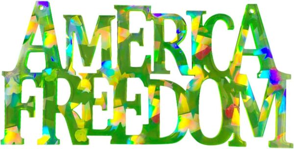 ''America Freedom'' Holografik Epoksi Reçine Kolye Kalıbı - Vatansever Takılar için!